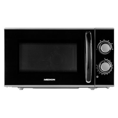 MEDION Micro-ondes monofonction  MD 15644 - 700W - 17L - Fonction d&eacute;cong&eacute;lation - Pose libre - Argent