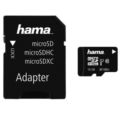 HAMA Micro SDHC 16 GB classe 10 UHS-I 80 MB/s + adaptateur/photo - Neuf