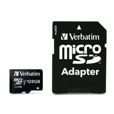 VERBATIM microSDXC Classe 10 128Go + Adaptateur SD