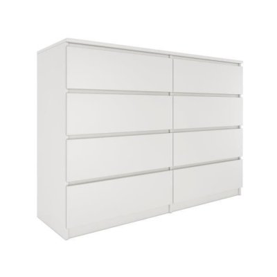 MILAN - Commode contemporaine chambre/salon/bureau 40x138x97 - 8 blanc 