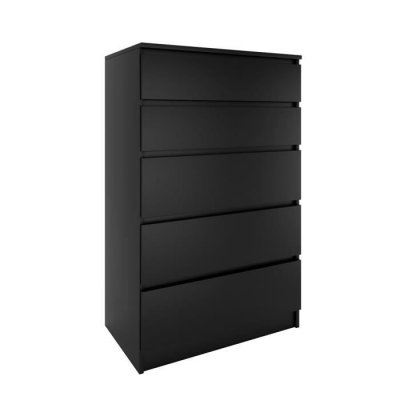 MILAN - Commode contemporaine chambre/salon/bureau 40x70x112 - 5 noir 