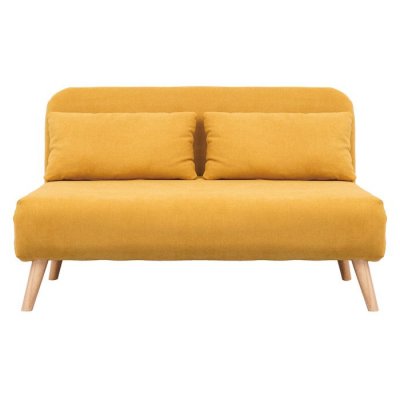 MILIBOO  - Banquette convertible 2 places effet velours moutarde AMIKO