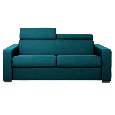 MILIBOO  - Canap&eacute; convertible 3 places avec t&ecirc;ti&egrave;res ajustables bleu canard NORO