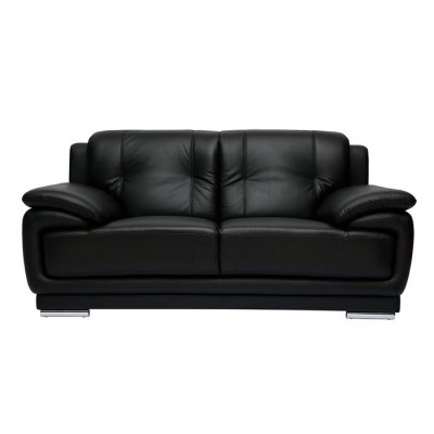 MILIBOO  - Canap&eacute; cuir design 2 places noir TAMARA - cuir de buffle