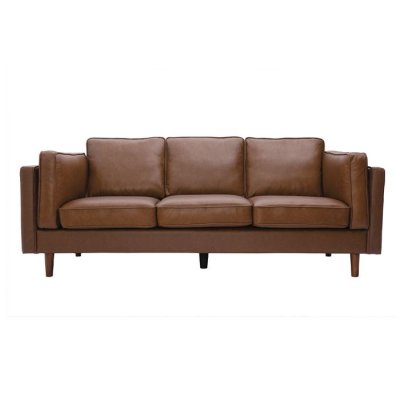 MILIBOO  Canap&eacute; cuir vintage 3 places marron BRADLEY - cuir de buffle