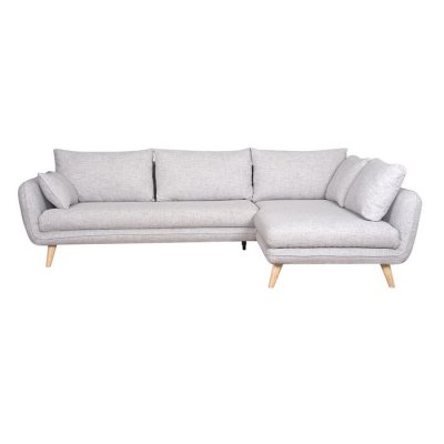 MILIBOO  - Canap&eacute; d'angle scandinave 5 places gris clair chin&eacute; CREEP