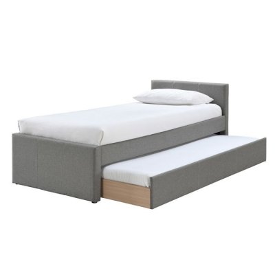 MILIBOO  - Lit gigogne enfant 90 x 195 cm tissu gris MACCO
