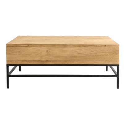 Miliboo - Table basse relevable industrielle manguier et m&eacute;tal 110cm YPSTER