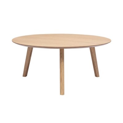 Miliboo Table basse ronde scandinave bois clair ch&ecirc;ne D90 cm ORKAD