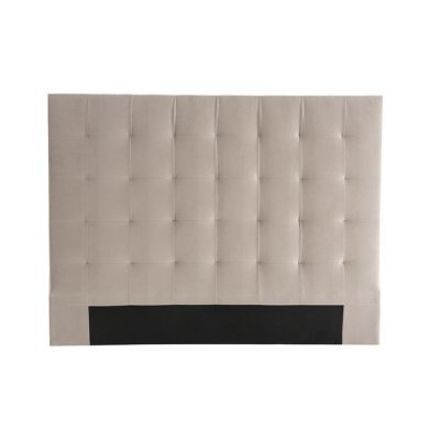 MILIBOO  T&ecirc;te de lit capitonn&eacute;e en Tissu Velours Taupe L160 cm HALCIONA