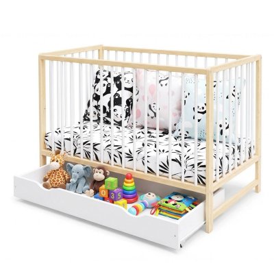  MINEA Lit b&eacute;b&eacute; &eacute;volutif avec tiroir Mathis 60x120 cm (Matelas non Inclus)