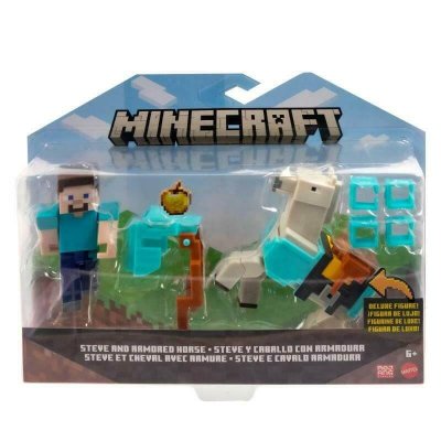 Minecraft - Steve Et Son Cheval En Diamant - Figurines D'Action