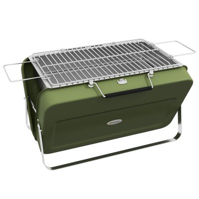 OUTSUNNY Mini barbecue &agrave; charbon portable pliable dim. 47L x 30l x 28H cm vert
