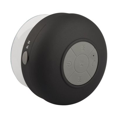 YONIS Mini enceinte Bluetooth ronde kit main libre ventouse waterproof noir