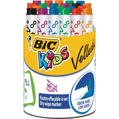 BIC Mini feutre VELLEDA Kids 6 couleurs assorties - Pot de 24
