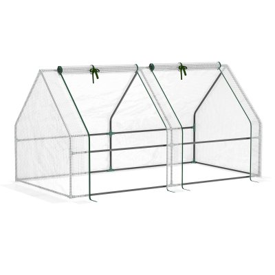 OUTSUNNY Mini serre de jardin serre &agrave; tomates fen&ecirc;tres avec zip enroulables