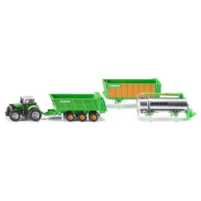 SIKU Miniature agricole  tracteur deutz fahr+remorq 1/87- 1/87 - Minia