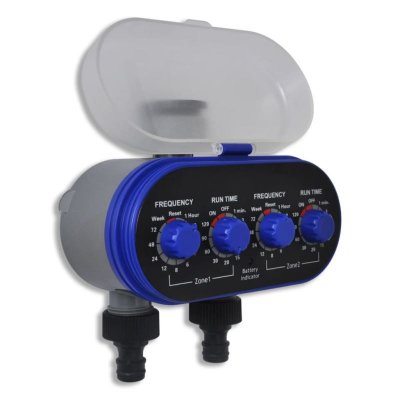VIDAXL Minuterie d'arrosage automatique &eacute;lectronique de jardin Double sortie