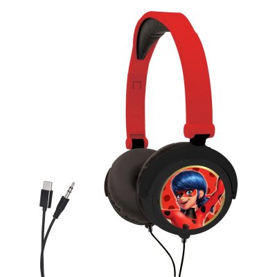 LEXIBOOK MIRACULOUS Casque st&eacute;r&eacute;o enfant  - pliable et ajustable