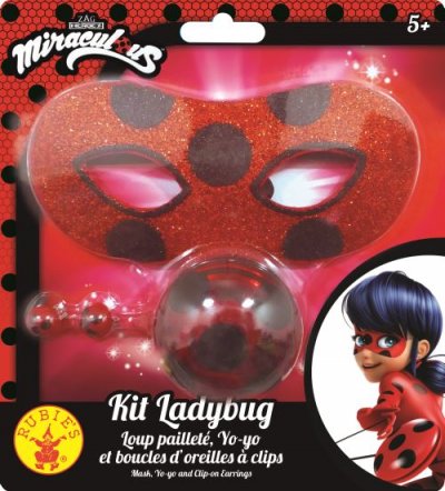 MIRACULOUS LADYBUG Miraculous kit blister loup paillet&eacute; + yoyo + boucles d'oreilles ladybug