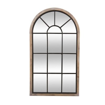 ATMOSPHERA Miroir en bois et m&eacute;tal - H 106,5 cm - Noir
