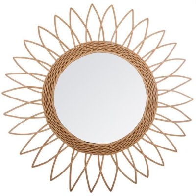 Miroir Rosace - rotin D50 cm - Atmosphera cr&eacute;ateur d'int&eacute;rieur
