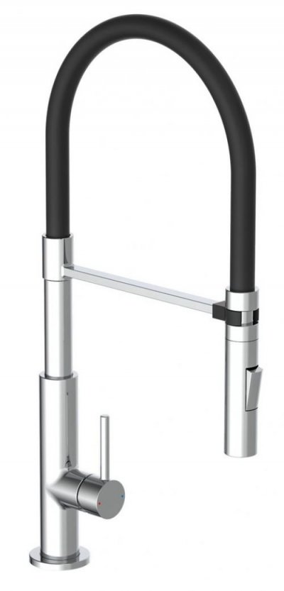 SCHUTTE Mitigeur cuisine STILO avec flexible soft-touch - chrom&eacute;-noir