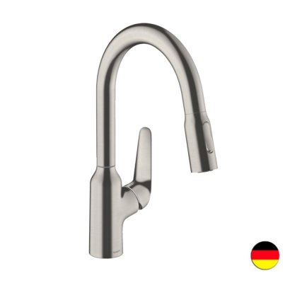 HANSGROHE Mitigeur de cuisine 180, avec douchette extractible 2 jets aspect acier inox 