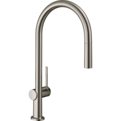 HANSGROHE Mitigeur de cuisine avec douchette aspect inox  Talis M54 bec rond