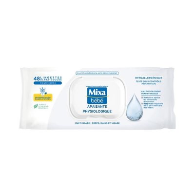 MIXA  Lingettes B&eacute;b&eacute; Apaisantes Physiologiques x48 