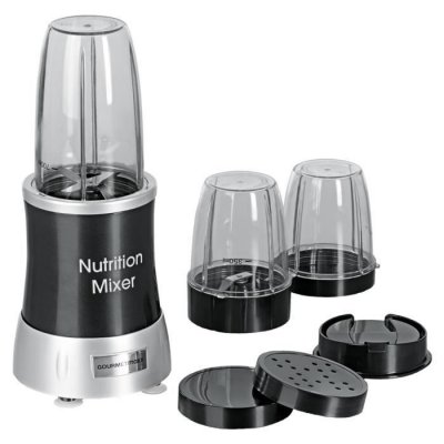  Mixeur / blender - GOURMETmaxx - Nutrition Mixer Deluxe en acier noir - Smoothie - Inoxydable 