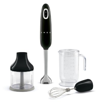 SMEG Mixeur plongeant avec accessoires  Ann&eacute;es 50 HBF03BLEU 700 W Noir 