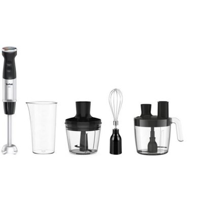 TEFAL Mixeur plongeant - - HB67G830 - 1000W - 5 en 1 - Noir/Acier inoxydable