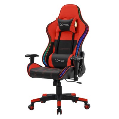 ML DESIGN ML-Design Chaise de Jeu avec LED RGB, Haut-Parleurs Bluetooth, Rouge, Similicuir, Chaise 