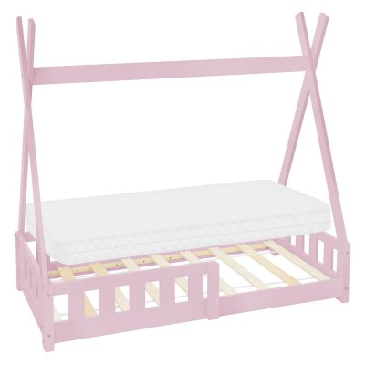 ML DESIGN ML-Design Lit Enfant Tipi 70x140 cm Rose avec Matelas &agrave; Mousse Froide Polyester, Housse