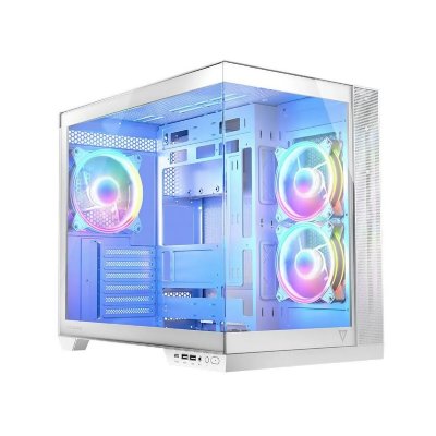 MODECOM  Bo&icirc;tier Semi-Tour ATX Volcano Panorama Apex ARGB Blanc