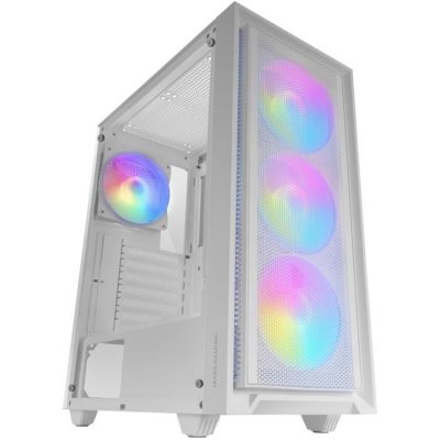 MARS GAMING Mod&egrave;le du produit : boitier moyen tour atx mc-air rgb avec panneau vitr&eacute; (blanc) 8435693107996 