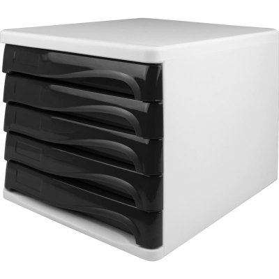 HELIT Module de classement 'the wave', 5 tiroirs, blanc/noir