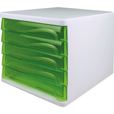 HELIT Module de classement 'the wave', 5 tiroirs, blanc/vert