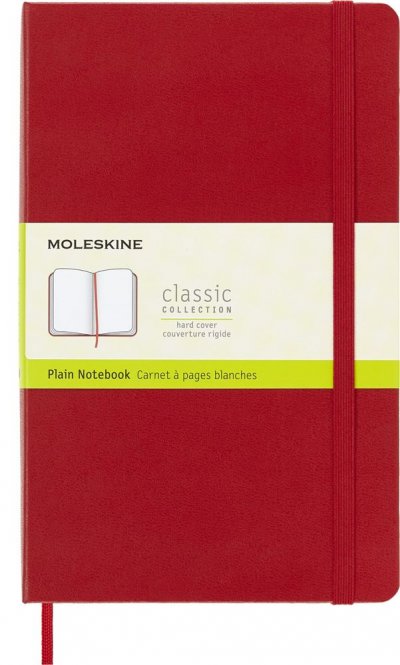 MOLESKINE  Carnet blanc Grand format Couverture rigide rouge 13 x 21 cm