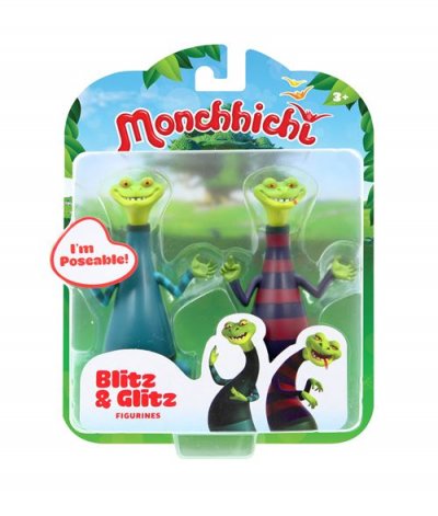 OUAPS Monchhichi - Set de 2 Figurines Articul&eacute;es Blitz&Glitz - 7,5 cm