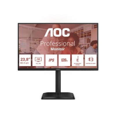 AOC Moniteur  24E4U 23.8"" FHD 120Hz IPS Haut Ajustable Noir