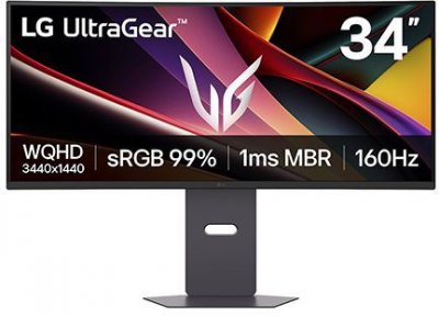 LG Moniteur  34G600A-B 34"" Wide Quad HD 3440x1440 160Hz VA FreeSync Premium