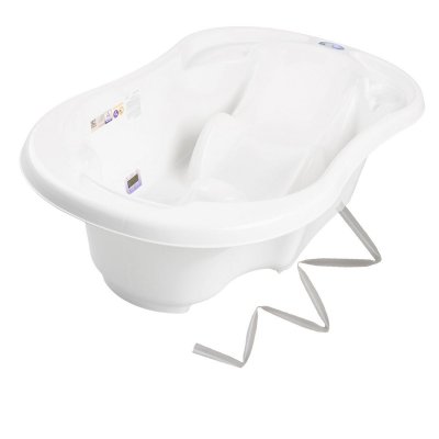 GENERIQUE MonMobilierDesign Baignoire b&eacute;b&eacute; avec r&eacute;ducteur int&eacute;gr&eacute; Blanc + Tuyau