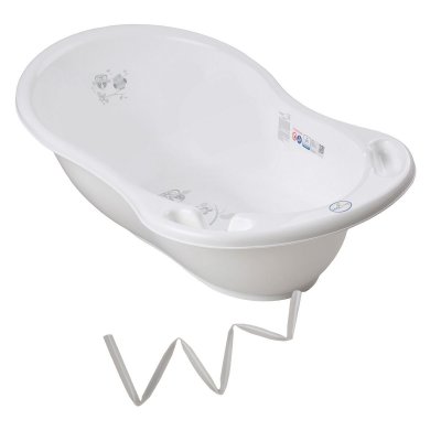 GENERIQUE MonMobilierDesign Baignoire b&eacute;b&eacute; thermom&egrave;tre Blanc Owls 86 cm + Tuyau