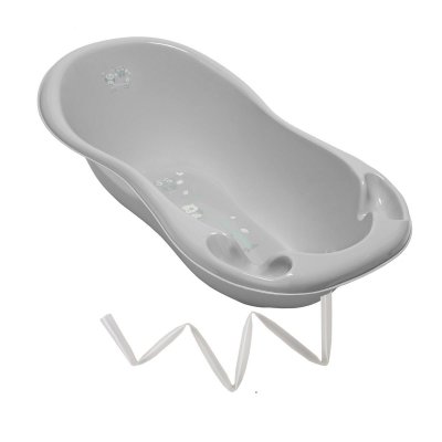 GENERIQUE MonMobilierDesign Baignoire b&eacute;b&eacute; thermom&egrave;tre Gris Owls 102 cm + Tuyau
