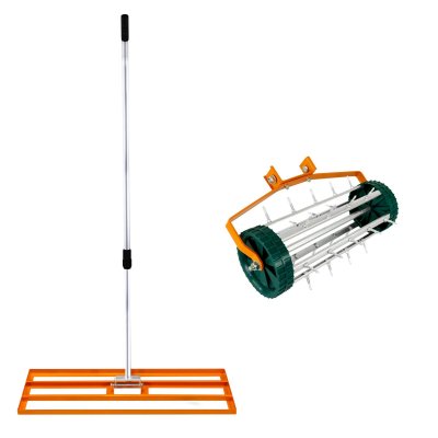 MONSTERSHOP  Scarificateur et Niveleur de Pelouse 100 cm Orange