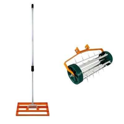 MONSTERSHOP  Scarificateur et Niveleur de Pelouse 50 cm Orange