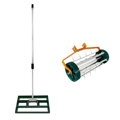 MONSTERSHOP  Scarificateur et Niveleur de Pelouse 50 cm Vert