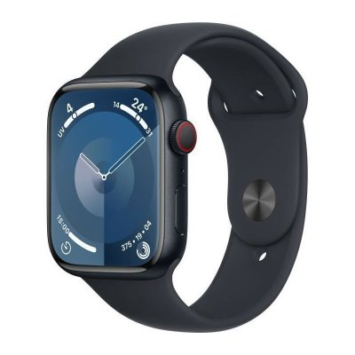 Montre connect&eacute;e APPLE WATCH 45mm Alu / Minuit Serie 9 M/L Cellular